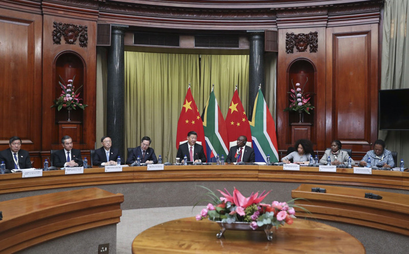 习近平同南非总统拉马福萨举行会谈(图4)